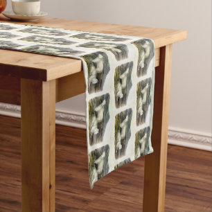 Rocky Mountain Goat (Capra Americana by Audubon Medium Table Runner