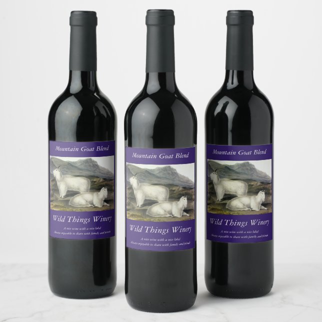 Rocky Mountain Goat (Capra Americana by Audubon Wine Label (Bottles)