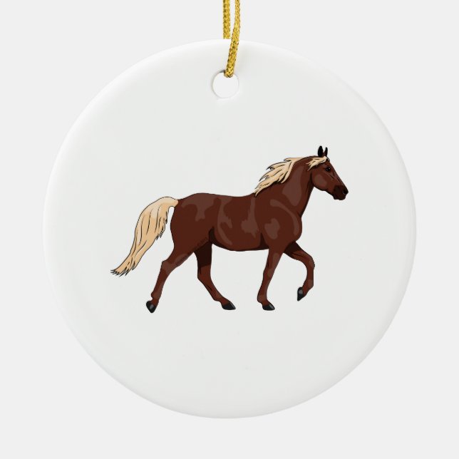 Rocky Mountain Horse Chocolate Ceramic Ornament (Front)