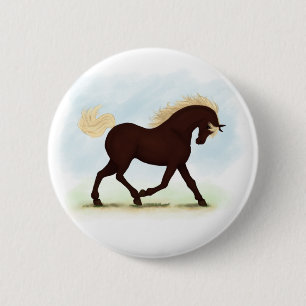 Rocky Mountain Horse Equestrian 6 Cm Round Badge