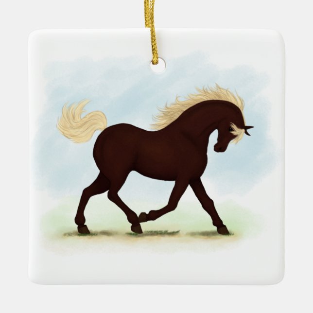 Rocky Mountain Horse Equestrian Ceramic Ornament (Front)