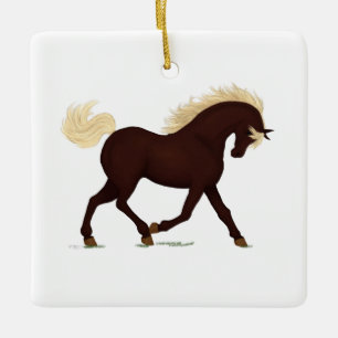 Rocky Mountain Horse Personalized Equine Christmas Ceramic Ornament