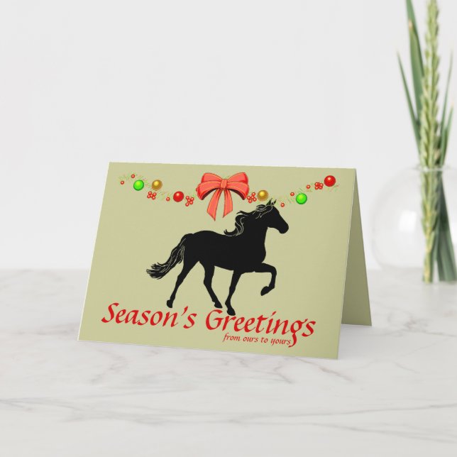 Rocky Mountain Horse Silhouette Christmas Holiday Card (Front)