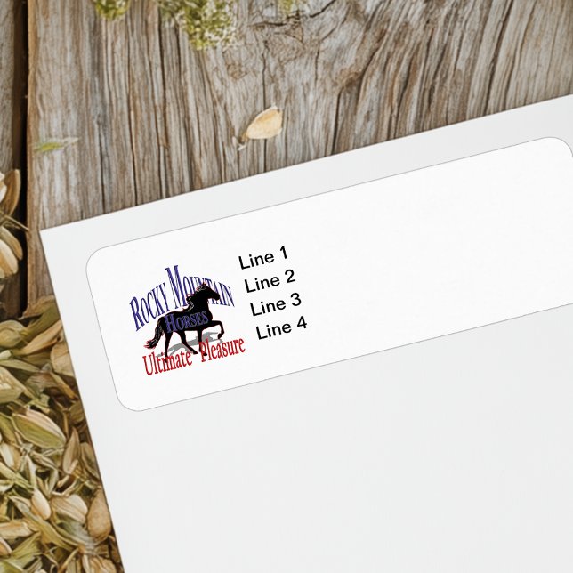 Rocky Mountain Horses Ultimate Pleasure Return Address Label (Rocky Mountain Horses return address label with horse silhouette logo and customizable name and addy)