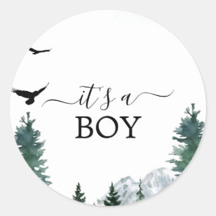 Rocky Mountain It's A Boy Baby Shower Sticker