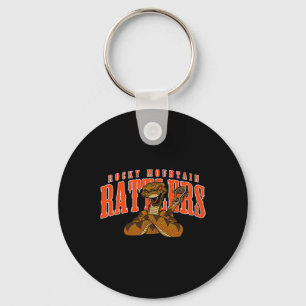 Rocky Mountain Lacrosse Blue Cartoon Modern Clic F Key Ring