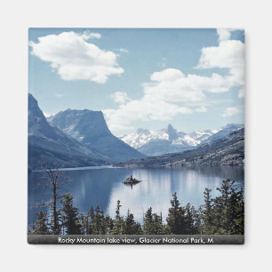 Rocky Mountain lake view, Glacier National Park, M Magnet