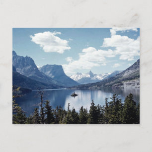 Rocky Mountain lake view, Glacier National Park, M Postcard