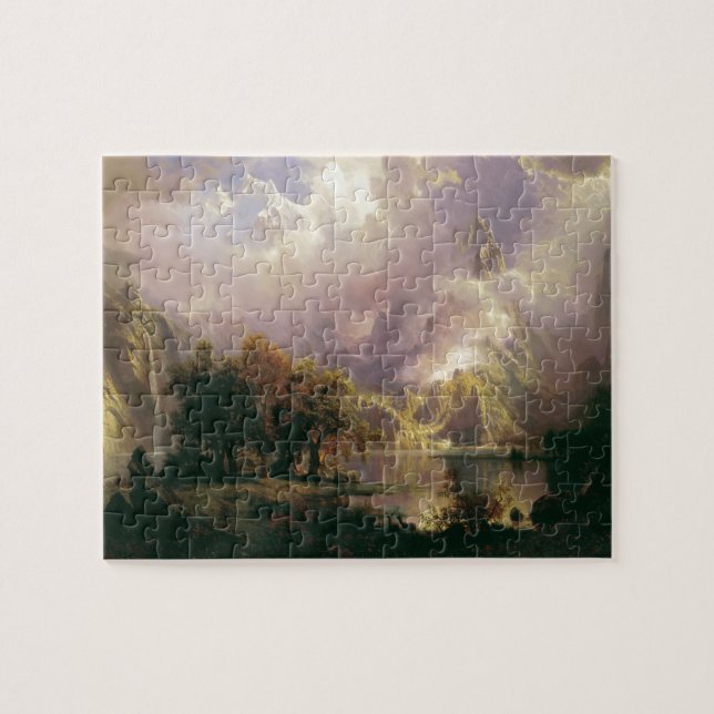 Rocky Mountain Landscape by Albert Bierstadt, 1870 Jigsaw Puzzle (Horizontal)
