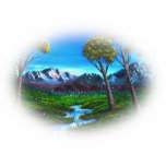 Rocky Mountain Landscape Photo Sculpture Key Ring<br><div class="desc">From us to you… this image was taken from an original painting created by the thrifty painter,  Reggie Hart.</div>