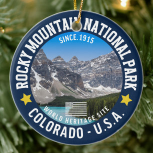 Rocky Mountain Landscape – Travel Photography  Ceramic Ornament