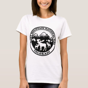 Rocky Mountain Nat Park black white circle T-Shirt