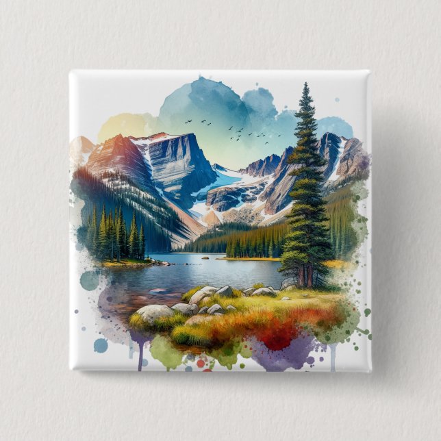 Rocky Mountain National Park Colorado 15 Cm Square Badge (Front)