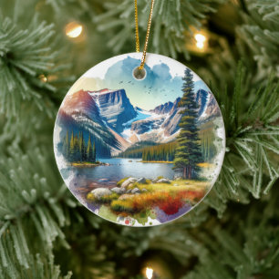 Rocky Mountain National Park Colorado Ceramic Ornament