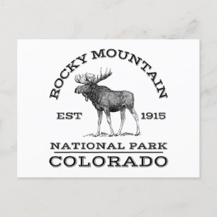 Rocky Mountain National Park Colorado Moose Hike O Holiday Postcard