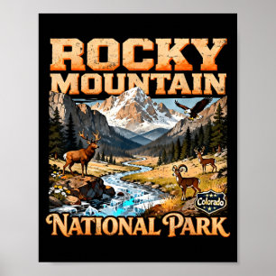 Rocky mountain national park colorado nature poster