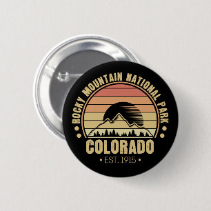 Rocky Mountain National Park Colorado Rerto 6 Cm Round Badge