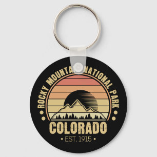 Rocky Mountain National Park Colorado Rerto Key Ring