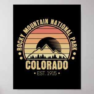 Rocky Mountain National Park Colorado Rerto Poster