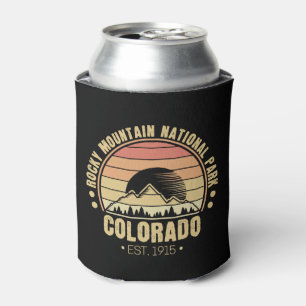 Rocky Mountain National Park Colorado Retro Can Cooler