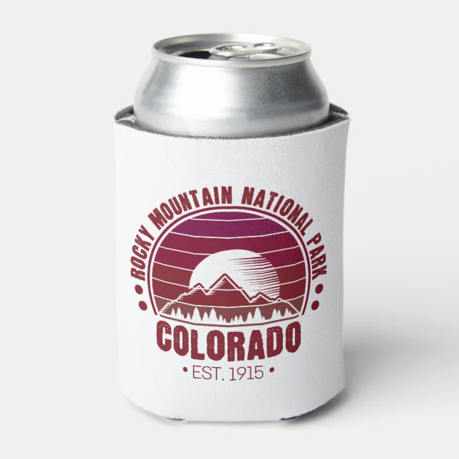 Rocky Mountain National Park Colorado Retro Can Cooler (Can Front)