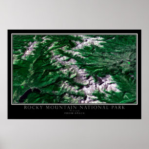 Rocky Mountain National Park Colorado Satellite Poster