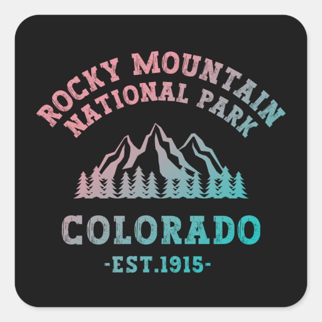 Rocky Mountain National Park Colorado USA Gradient Square Sticker (Front)