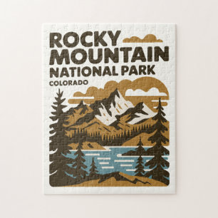 Rocky Mountain National Park Colorado Vintage Art Jigsaw Puzzle