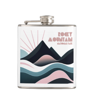 Rocky Mountain National Park Coloured Hills Hip Flask