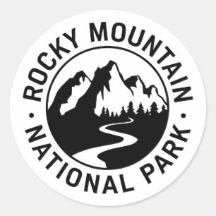 Rocky Mountain National Park Emblem Classic Round Sticker