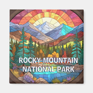 Rocky Mountain National Park Faux Stained Glass Magnet