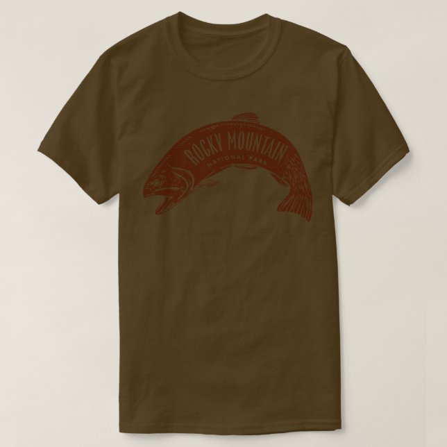 Rocky Mountain National Park Fish Brown T-Shirt (Design Front)