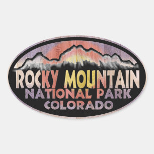 Rocky Mountain National Park flag oval stickers
