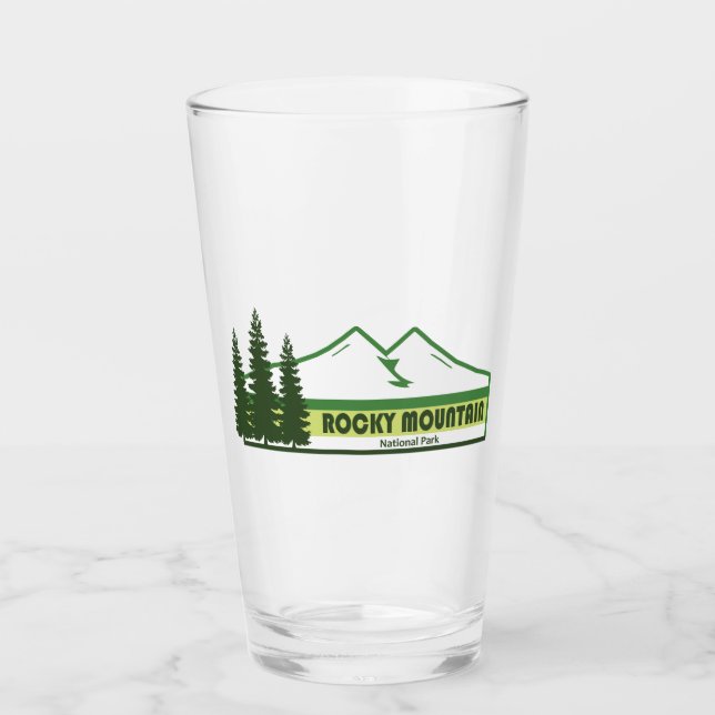 Rocky Mountain National Park Green Stripes Glass (Front)