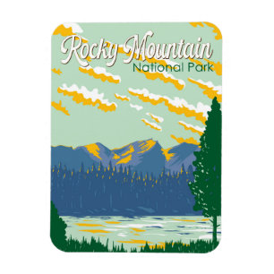 Rocky Mountain National Park Illustration Travel Magnet