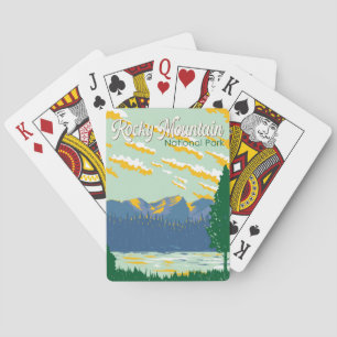 Rocky Mountain National Park Illustration Travel Playing Cards