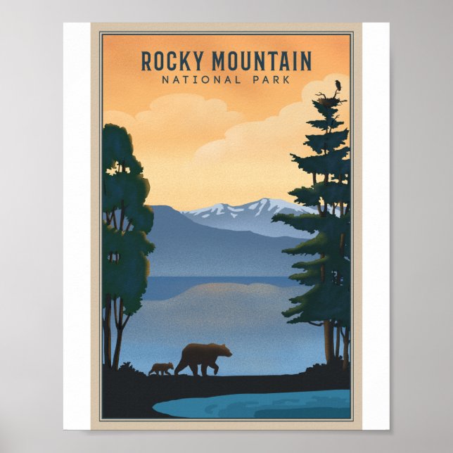 Rocky Mountain National Park Litho Artwork Poster (Front)