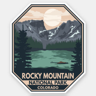 Rocky Mountain National Park Minimal Retro Emblem