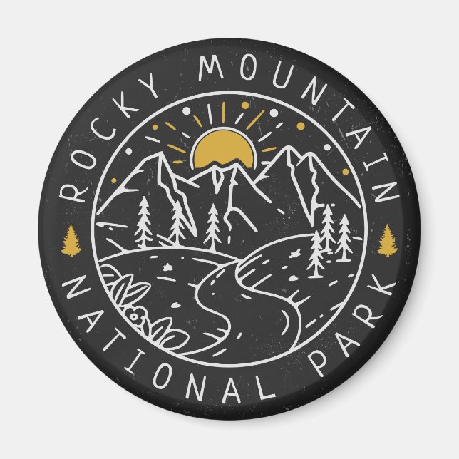 Rocky Mountain National Park Minimalist Souvenirs Magnet (Front)