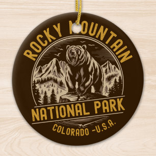 Rocky Mountain National Park Mountain Landscape Ceramic Ornament