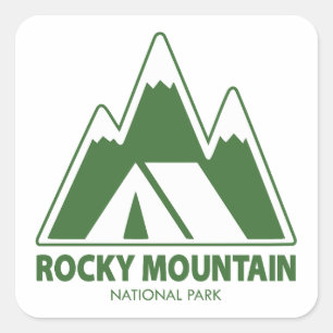 Rocky Mountain National Park Mountains Camping Square Sticker