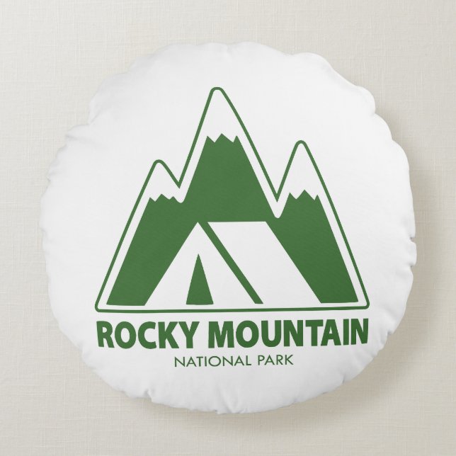 Rocky Mountain National Park Mountains Camping Thr Round Cushion (Front)