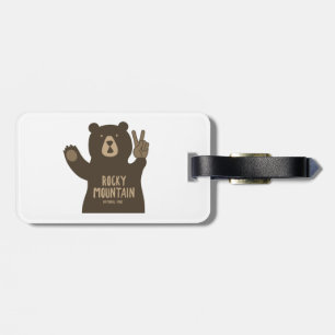 Rocky Mountain National Park Peace Bear Luggage Tag