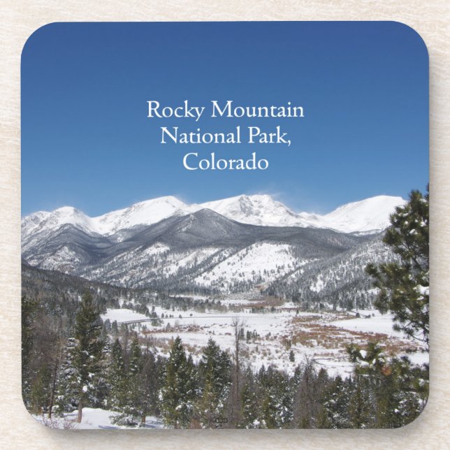 Rocky Mountain National Park plastic coaster (Front)