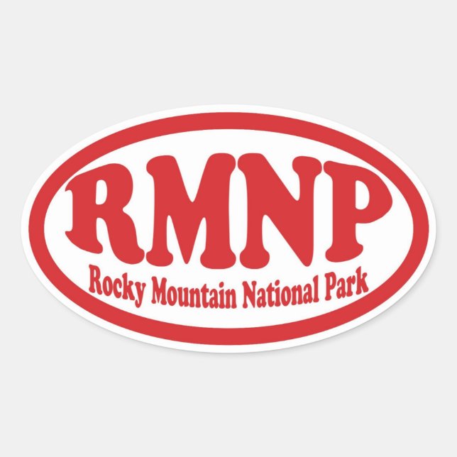 Rocky Mountain National Park red oval sticker (Front)