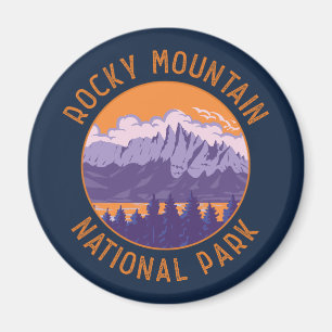 Rocky Mountain National Park Retro Distressed Art Magnet