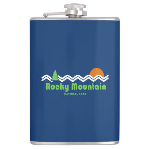 Rocky Mountain National Park Retro Hip Flask