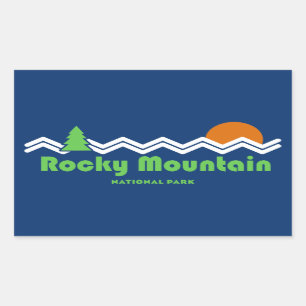 Rocky Mountain National Park Retro Rectangular Sticker