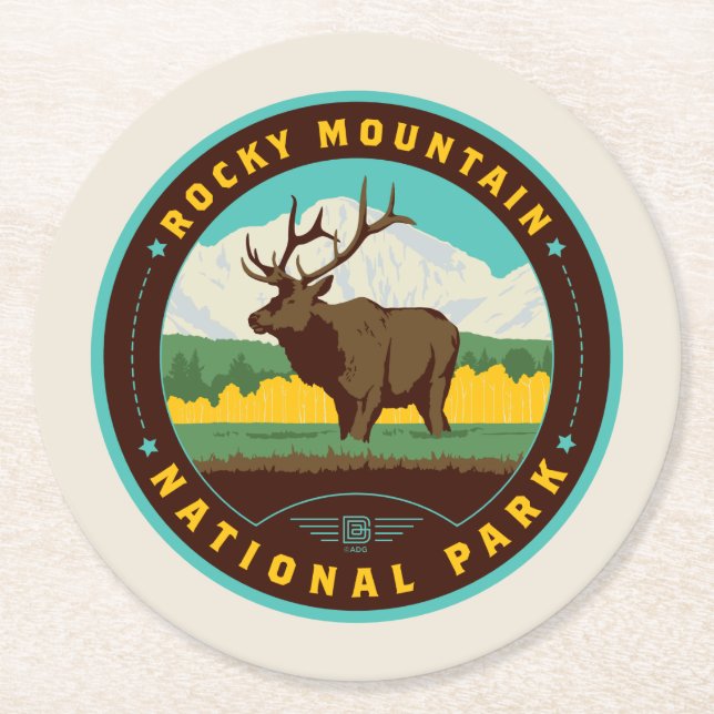 Rocky Mountain National Park Round Paper Coaster (Front)