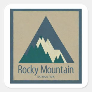 Rocky Mountain National Park Rustic Square Sticker
